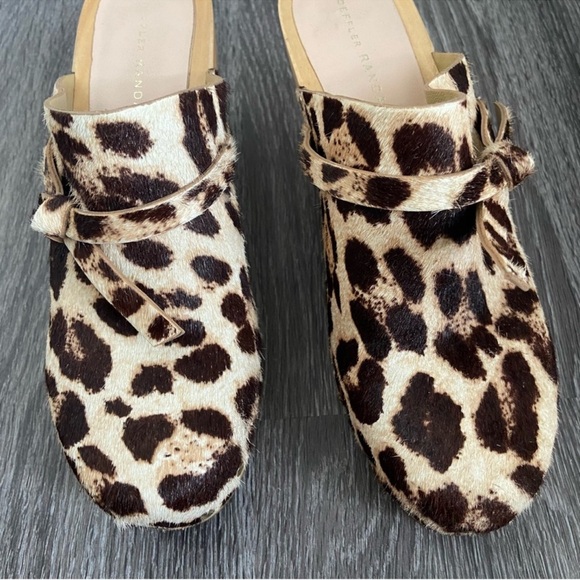 LOEFFLER RANDALL ROBERTA LEOPARD CLOGS 7M - Picture 2 of 6